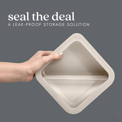 Ceramic Coated Glass Meal Prep Containers with Glass Lids - Crema