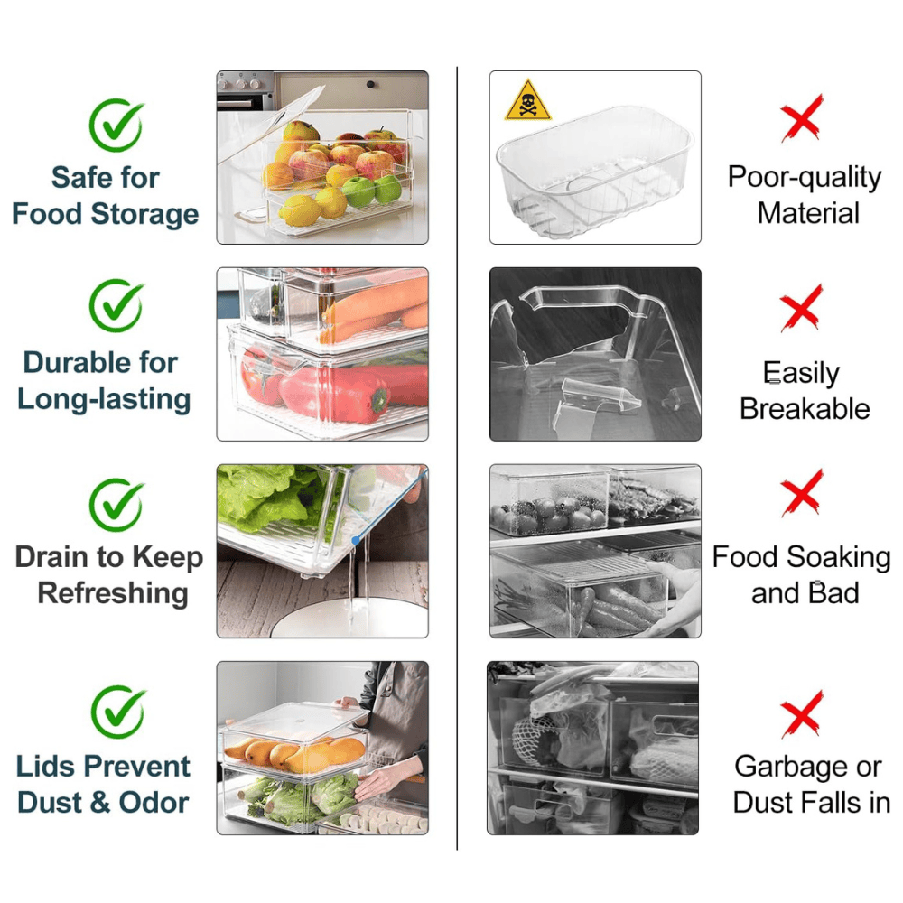 10-Piece Crystal Clear Fridge & Pantry Organizer Set