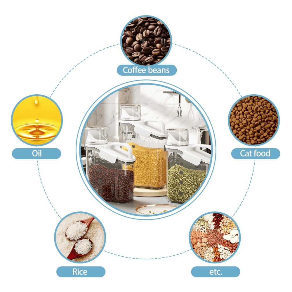 Airtight Cereal & Dry Food Dispenser with Measuring Cup