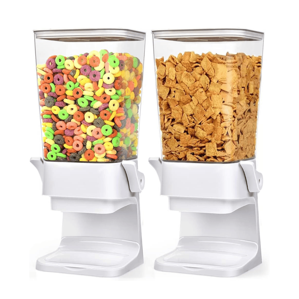 Set of 2 Countertop Cereal Dispensers - 5.5qt (White)