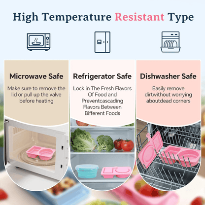 4-Pack Collapsible Silicone Snack & Meal Container Set (Pink/Blue)
